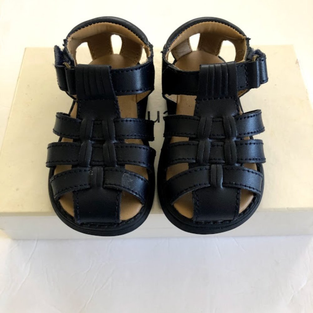 Nordstrom Rack baby leather black sandals  NWOT